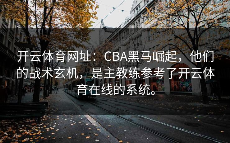 开云体育网址:CBA黑马崛起,他们的战术玄机,是主教练参考了开云体育在线的系统。 开云体育网址:CBA黑马崛起,他们的战术玄机,是主教练参考了开云体育在线的系统。
